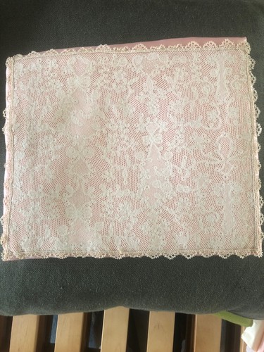Vintage peach satin and lace - peach,